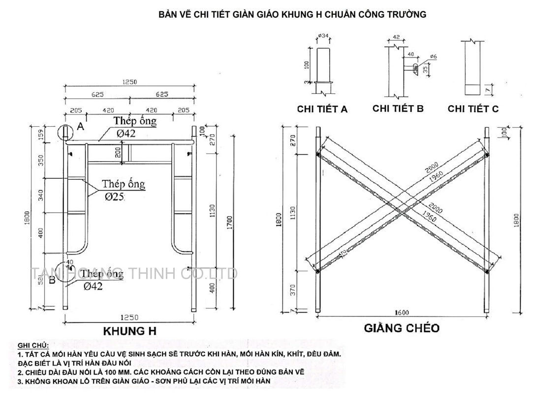 bản vẽ giàn giáo khung bao che công trình